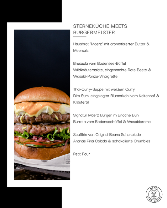 Sterneküche meets Burgermeister Menü